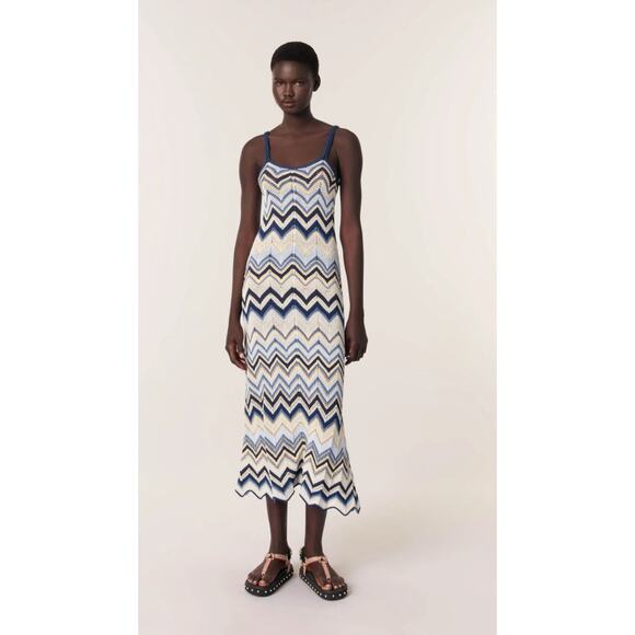 Maje Crochet Knit Maxi Dress - Picture 2 of 10